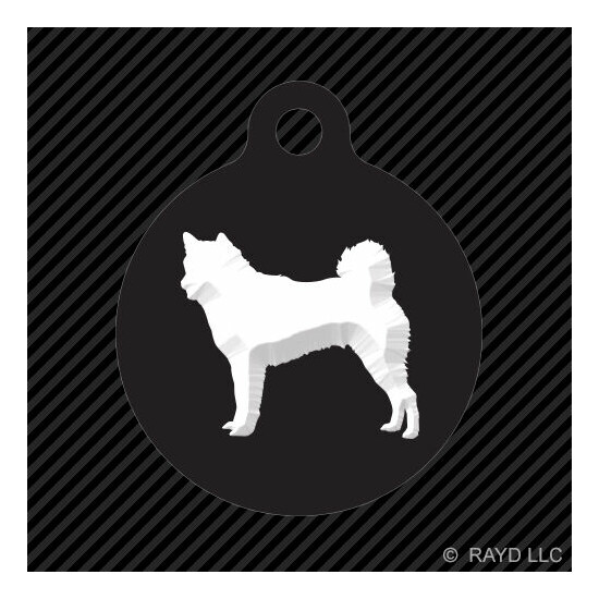 Shiba Inu Keychain Round with Tab dog engraved many colors dog canine pet image {1}