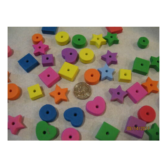 50 FUN SHAPED FOAM BEADS BIRD PARROT TOY PARTS CRAFTS image {2}