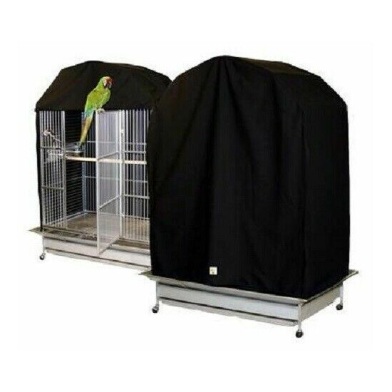 Universal 46" x 30" High Quality Dome Top Black Bird Cage Cover - 4630DT image {2}