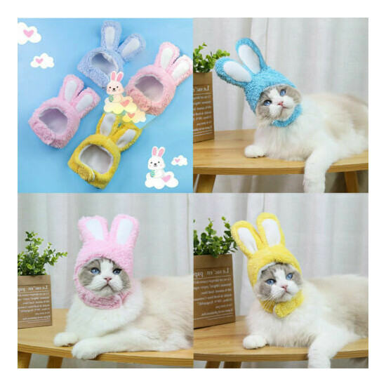 New Year Party Christmas Cosplay Pet Dog Cat Funny Costume Warm Rabbit Hat image {1}