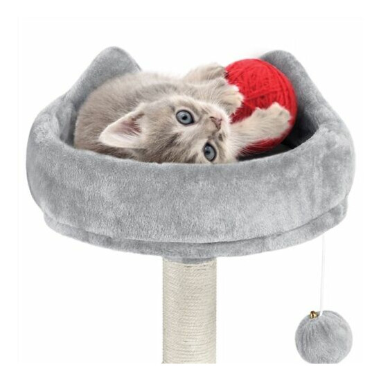 Cat Tree Scratching House Furniture Climbing Tower with Plush Perch and Hammock image {4}