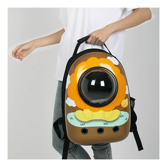 Breathable Transparent Puppy Cat Backpack Pet Travel Carrier Bags Space Capsule image {1}