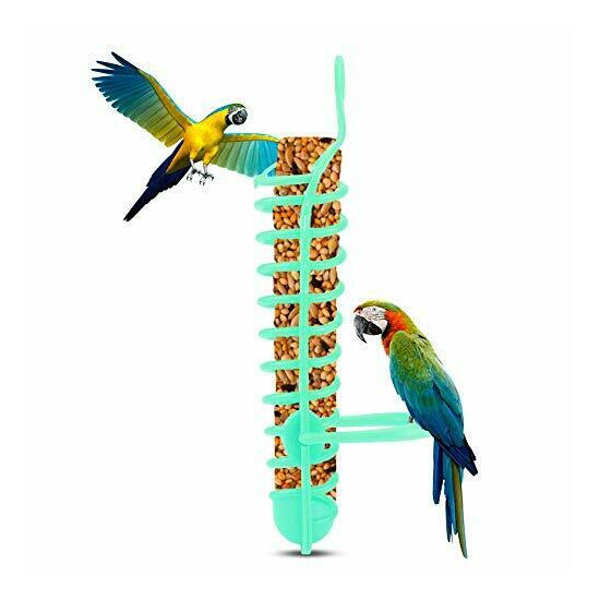 Parrots Feeder Basket Plastic Food Fruit Feeding Perch Stand Holder for Pet B... image {1}