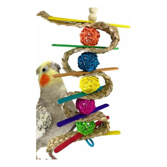 Pet bird parrot gnawing toy parrot cage toy cage natural rattan ball gnawing lin image {2}