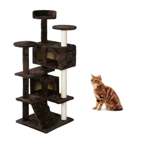 52/36/60/80" Cat Tree Tower Furniture Scratching Post Pet Cat Kitten Play House image {1}