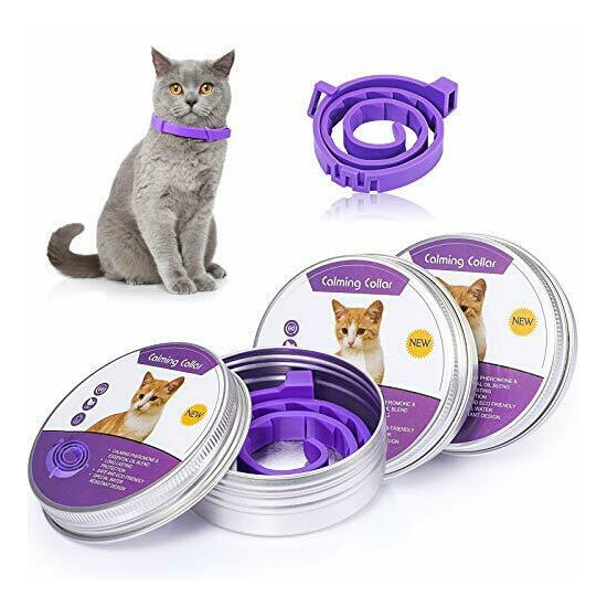 3 Pack Calming Collar for Cats, Cat Calming Collars, Natural Cat Calming NEW US image {1}