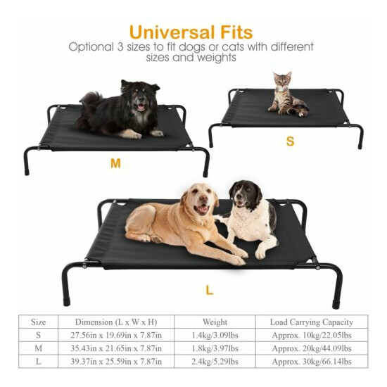 Elevated Dog Bed Lounger Sleep Pet Cat Raised Cot Hammock for Indoor Outdoor US image {3}
