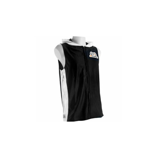 Rival Boxing Dazzle Traditional Sleeveless Ring Jacket with Hood - Black/White image {1}