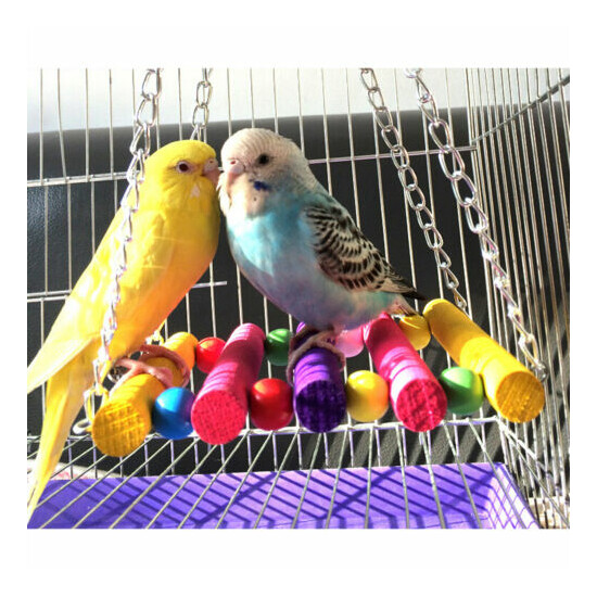 Bird Parrot Parakeet Budgie Cockatiel Cage Hammock Swing Toys Hanging .lo image {2}