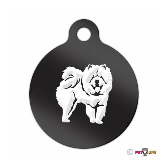 Chow Chow Engraved Keychain Round Tag w/tab v2 Many Colors image {1}