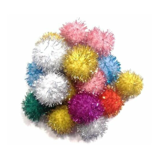1'' Sparkle Ball Cat Toys Glitter Pom Pom Balls Cats Kittens Love! image {1}