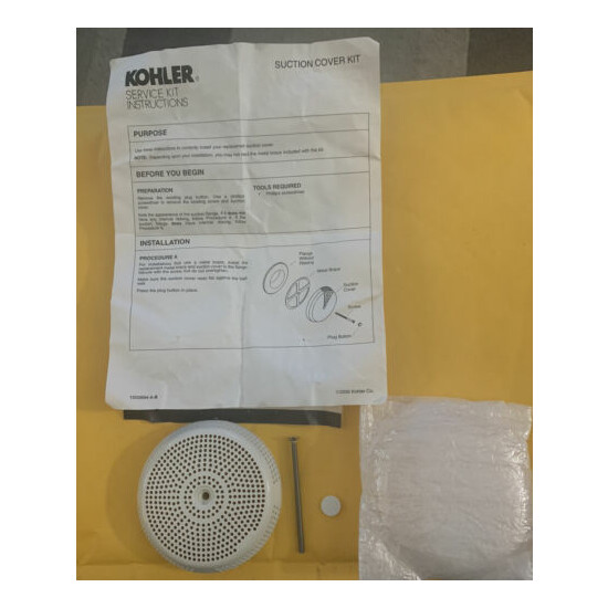Kohler K1001384-96 Suction Cover Service Kit,BISCUIT COLOR image {1}