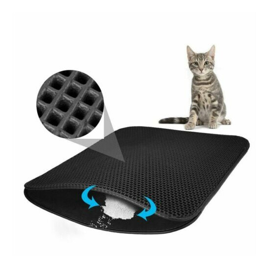 Waterproof Pet Cat Litter Mat Double Layer Litter Cat Bed Pads Bed For Cat Clean image {1}