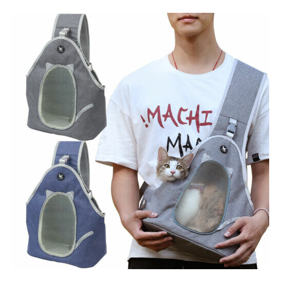 Pet Carrier Backpack for Cat Dog Front Sling Mesh Travel Shoulder Bag Breathable image {1}
