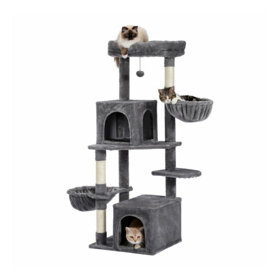 Modern Cat Tree Cat Tower Multilevel Cat Play House with Sisal Scratching Posts image {2}
