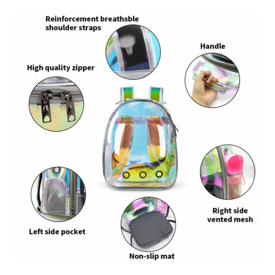 Small Dog Cat Carrier Backpack Pet Transparent Space Capsule Travel Bag Portable image {8}
