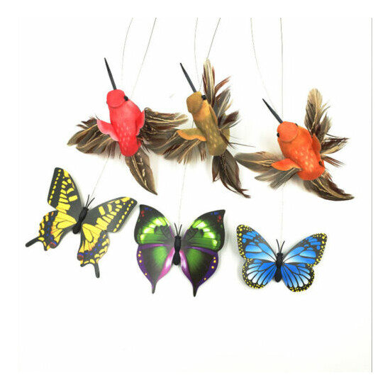 1 Pc Electric Rotating Butterfly Bird Teaser Colorful Pets Cat Toys Interactive image {2}