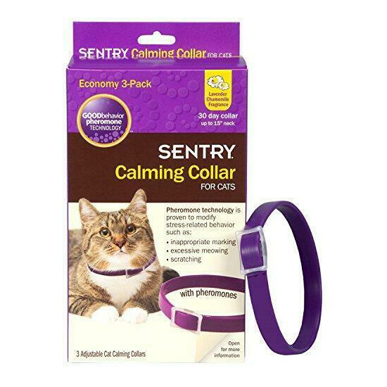 SENTRY Calming Collar for Cats, Up to 15-Inch Neck, Includes Three Cat Calming image {1}