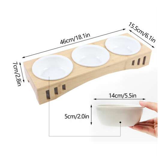 Pet Bowls Elevated Stand Cat Dog Food Water Feeder Anti-Vomiting Anti-overflow image {2}