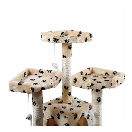 67'' Cat Tree Towers w/Scratching Posts Condos Pet Activity Furniture Play House image {7}