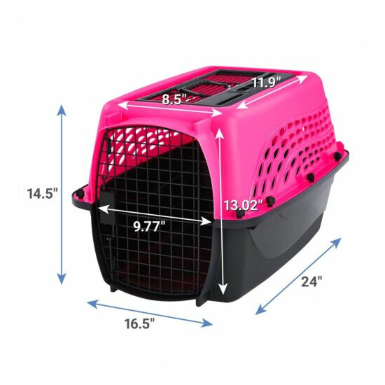 2 Door Top Load Plastic Dog Cat Kennel Pet Travel Carrier Crate 24 Inch Length image {1}