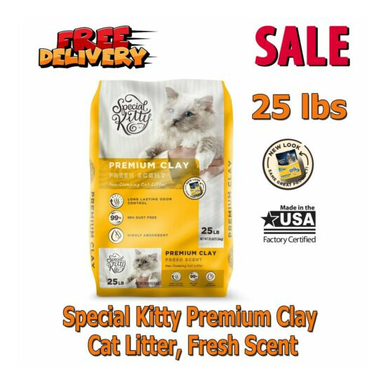 Special Kitty Premium Clay Cat Litter, Fresh, 25 lbs, Low Dust, Highly Absorbent image {1}