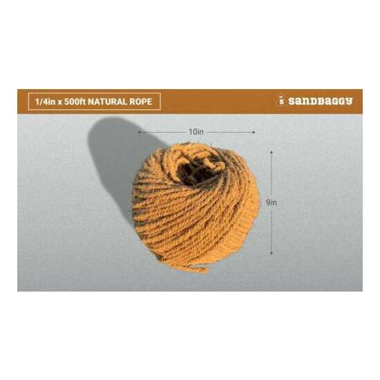 1 ROLL - Sisal Rope 1/4 In x 500 Ft- Cat Scratching Post Toys - Chemical Free image {2}