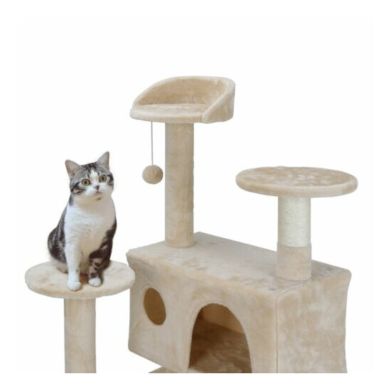 Multi-level Scratching Board 52" Cat Tree Tower for Multiple Cats W/Sisal Posts image {2}