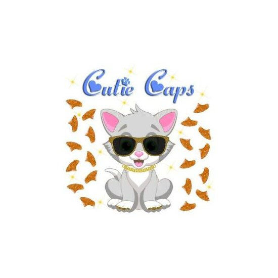 Cutie Caps 40 pack Gold Prism Glitter Soft Nail Guard for Cat Paws / Claws image {1}