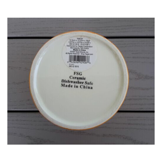 Target Ceramic Cat Treat Jar Yellow Fish Threshold Stoneware Canister Food Bowl image {4}
