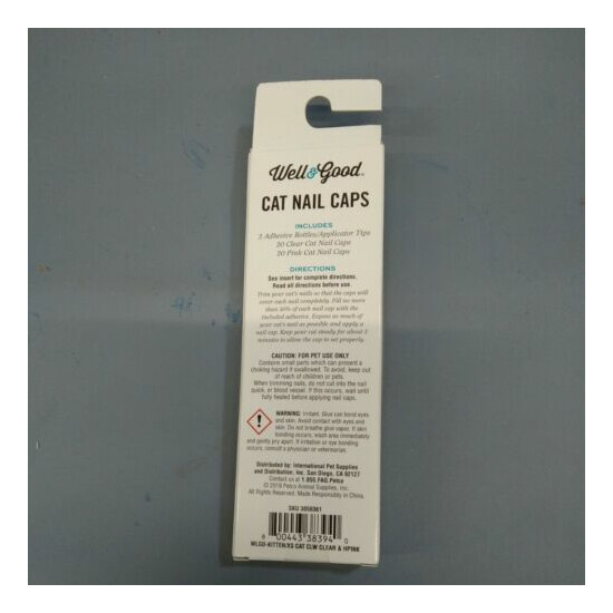 Well&Good Cat nail caps XS extra small pink and clear image {2}