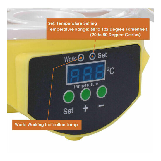 Mini 7 Egg Incubator Hatcher Digital Clear Temperature Control Duck Bird 110V image {6}