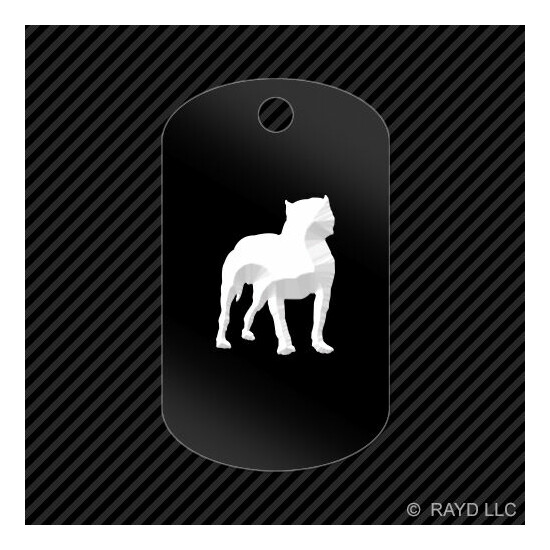 PITBULL Keychain GI dog tag engraved many colors Dog Canine image {1}