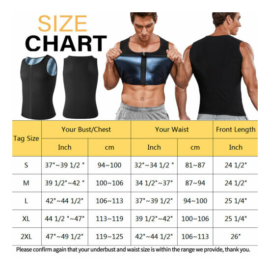 Men's Neoprene Weight Loss Sauna Sweat Vest Waist Trainer Tank Shaper Workout US Thumb {27}