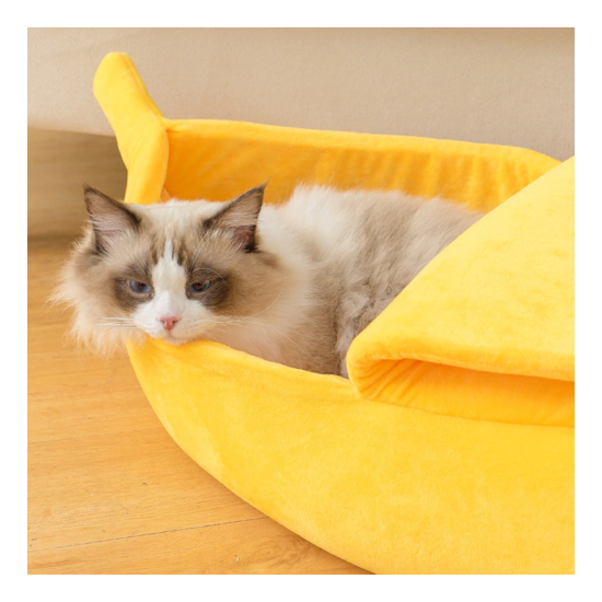  Cozy Pet Cat Soft Warm Banana Shape Kitten Puppy Sleep Bed Kennel House  image {2}