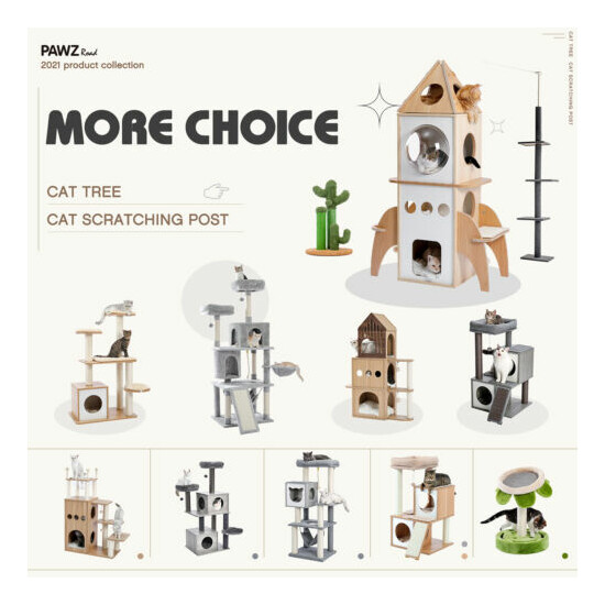 Cat Tree Tower Scratchers Condo House Cat Climbing Gym Scratching Post Furniture image {1}