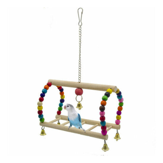 1PC Parrot Toy Funny Bridge Wood Beads Creative Cage Accessories for Bird Parrot image {1}