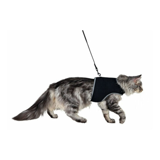 Trixie Cat Soft Harness with Lead Leash Reflective Adjustable Large XL Soft Mesh image {1}
