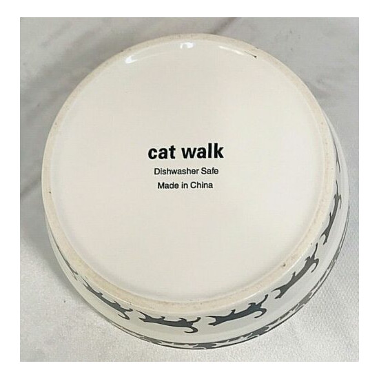 Petco Set of 2 Cat Walk Black White Bowl Dish Ceramic 5" & Storage Box Cats 912 image {4}