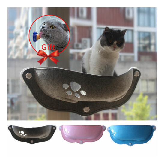 Cat Window Bed Sill Perch Seat Hammock Shelf Suction Cup Mounted Kitty Small  image {1}