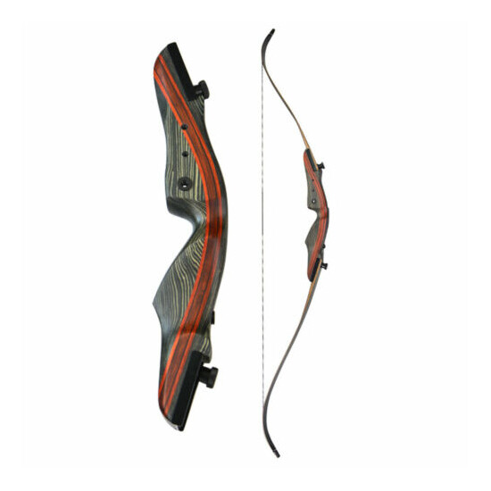 62" Archery Recurve Bow American Hunting Bow Longbow Takedown Wooden 20-50lbs image {4}
