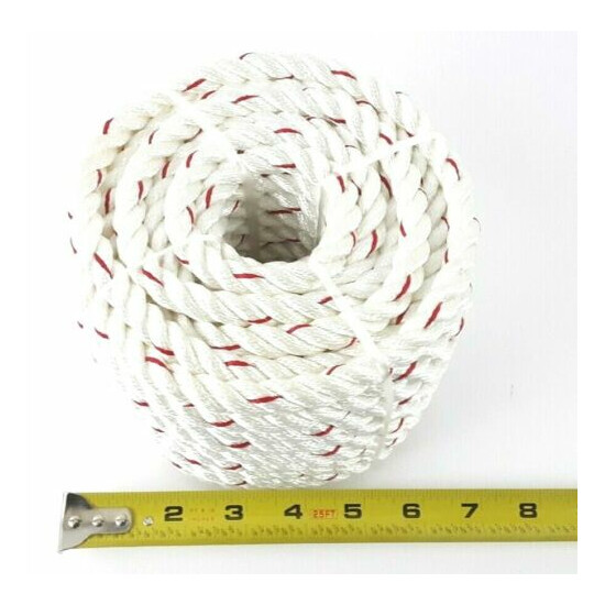 Twisted Polyester Rope 1/2 inch by 50 Feet 378 Pound Load Limit UV Resistant  Thumb {7}