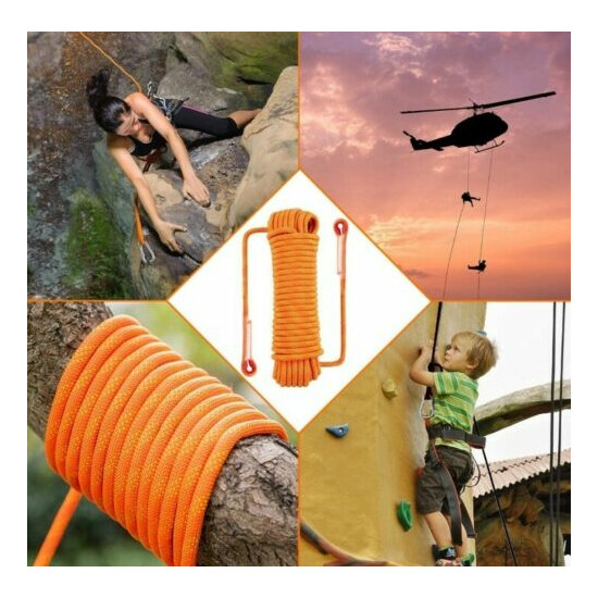 Drogeai Outdoor Climbing Rope Orange10 Meters(32 Feet)Static Rock Climbing Rope image {4}