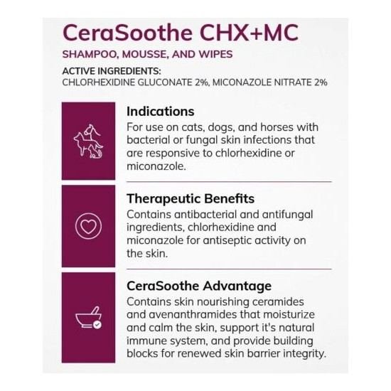 Covetrus CeraSoothe CHX+MC Antiseptic Shampoo, 8 oz image {2}