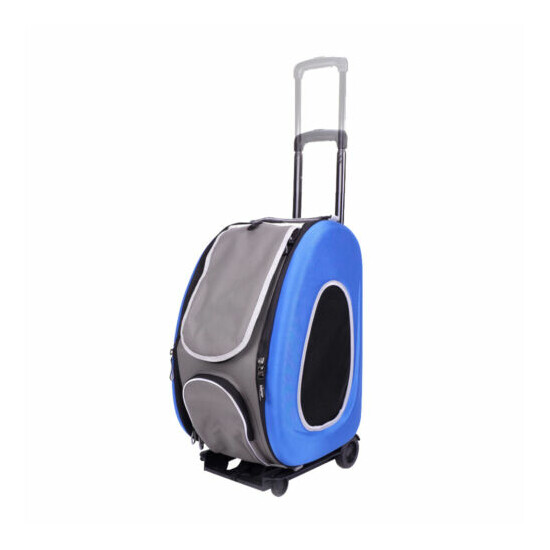 IBIYAYA 5-in-1 Combo EVA Pet Carrier & Stroller and Backpack - Royal Blue image {2}