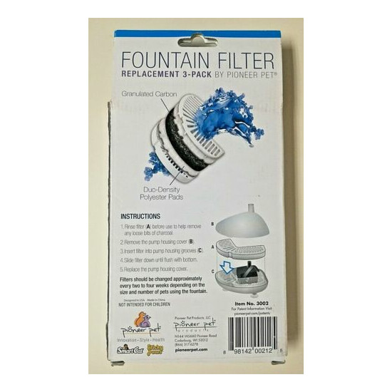 6 Pioneer Pet Replacement Filters Ceramic & Stainless Steel Fountain Two 3 Packs image {3}