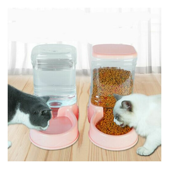 Cat Water Dispenser Pet Dog Food Water Automatic Portable Puppy Supplies Plastic image {1}