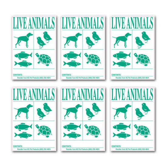 IATA Live Animal SPECIES Labels 6pk of Stickers image {1}