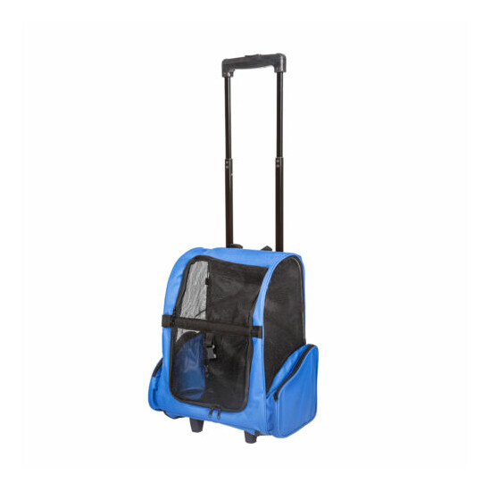 Pet Carrier Dog Cat Rolling Backpack Travel Wheel Luggage Bag Airline Approved image {8}