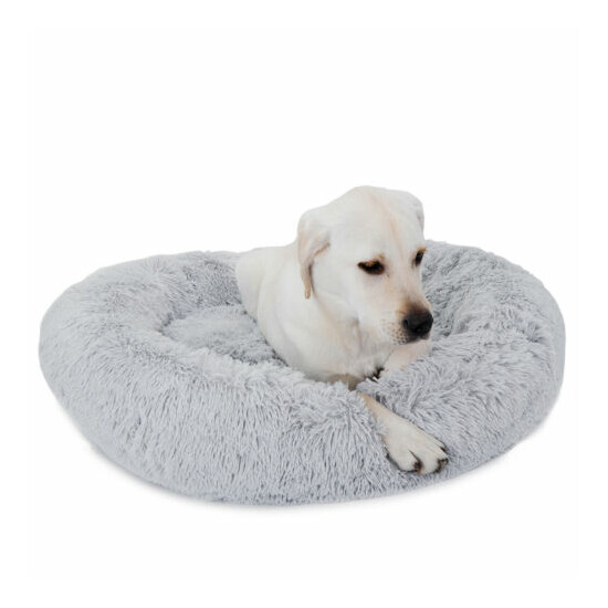 Fur Donut Cuddler Dogs Cats Bed Dog Beds Pet Calming Soft Warmer Dogs Cats Bed image {6}